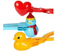 Faroby Ensemble de moules pour fabriquer des Boules de Neige, 3 pièces, Pinces à Clip en Forme cœur Bonhomme Neige et Canard pour Jeux d'hiver en Plein air
