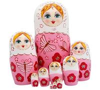 Faroby Ensemble de poupées gigognes Russes, 10 pièces, Matryoshka en Bois avec Impression Charmante, Assemblage Facile