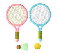 Faroby Ensemble de Raquette de Tennis pour Enfants, Raquette Badminton en Plastique pour Tout-Petits avec Balle, Jouet Sport Plein air pour Enfants
