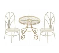 Faroby Ensemble Table et chaises Miniatures, 3 pièces, Meubles de Maison de poupée en Fer pour décoration Jardin féerique