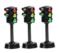 Faroby Feux de Circulation pour Enfants, Mini Panneaux de signalisation routière à LED avec Son klaxon, éducation précoce, 3 pièces, 4, 7 Pouces
