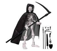 Faroby Figurine d'action Squelette 5.1, Jouet Mobile Multi-articulé avec Cape, collecteur d'armes, Bureau