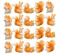 Faroby Figurine d'écureuil 20 pièces, Mini Animaux en résine résistants aux intempéries, Statue d'écureuil réaliste pour jardinière Mousse Paysage Terrarium fée Jardin décoration 'intérieur, Figurine