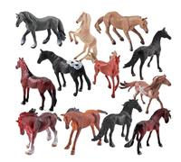 Faroby Figurines de Chevaux, Ensemble de 12 pièces, Statue Artificielle réaliste et célèbre en PVC, Jouet éducatif pour Enfants