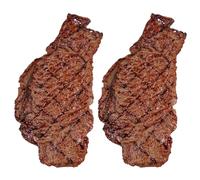 Faroby Jouet de Steak en PVC 2 pièces, modèle de Viande bœuf rôti simulé pour la décoration Table Restaurant