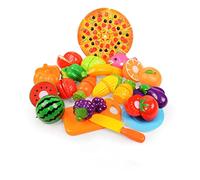 Faroby Jouets de Coupe de Nourriture pour Enfants, 24 pièces/Ensemble, Nourriture Jeu, Fruits et légumes sans BPA pour la Cuisine