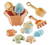 Faroby Jouets de Plage, 10 pièces/Ensemble de Jouets Plage pour Les Tout-Petits, Ensemble en Plastique avec Seau, râteaux à Pelle