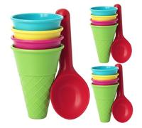 Faroby Jouets de Plage de crème glacée, Ensemble 3 Jouets Plage crème glacée, Sable pour Enfants avec cônes en Plastique-bac à Sable Portable pour Jouer au Parc