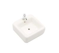Faroby Lavabo de Salle de Bain carré pour Maison poupée 1:12, modèle lavabo Miniature en céramique, Accessoire Simulation pour Maison poupée, Blanc