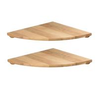 Faroby Lot de 2 étagères d'angle flottantes, étagère Murale d'angle en Bois de pin 7 Pouces pour Salon, Cuisine, Chambre à Coucher, Salle Bain, Kaki, Flottant