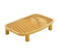 Faroby Marche pour bac à litière avec Plateau Amovible |.Tapis collecteur de litière pour Chat avec Pieds réglables pour Une entrée Facile, Jaune, Attrape-Chat