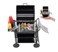 Faroby Meubles de Cuisine pour Maison de poupée, Ensemble Barbecue 1:12 avec brochette, Bouteille d'assaisonnement pour Steak, Serviette, Barbecue Miniature