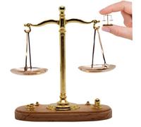 Faroby Meubles de Maison de poupée, échelle 1:12, Mini Balance Balance avec Poids, modèle Justice en métal