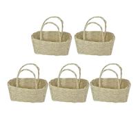 Faroby Mini Panier de Pique-Nique, 5 pièces, seaux tissés de Simulation pour Maison poupée, Accessoires pour Bonbons, œufs pâques