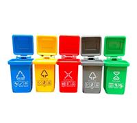Faroby Mini Poubelle 5 pièces/Ensemble, 1x1.6 Pouces, Jeu de tri, Jouet poubelles, Jouet d'apprentissage interactif pour Enfants