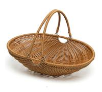 Faroby Panier de récolte pour Jardin, Panier de Collecte tissé en PP avec poignée, Rangement décoratif en Osier pour Pique-Nique