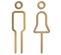 Faroby Panneau de Toilette, 1 Paire de Panneaux Salle Bain en Acrylique doré 7 Pouces pour Hommes et Femmes, Remplacement décoratif pour Toilettes publiques