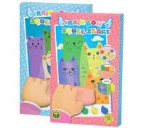 Faroby Papier à gratter Arc-en-Ciel, Paquet de 2 Kits d'art à Presser Arc-en-Ciel, Ensemble d'art gratter Bricolage avec 35 Accessoires, kit 'Artisanat créatif pour Enfants (Rose + Bleu), Squeeze