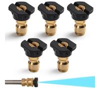 Faroby Paquet de 5 Embouts de Nettoyeur Haute Pression, Embouts buse à Connexion Rapide 1/4 Pouces avec 0° 15° 25° 40° et Angles Savon, Embout buse laveuse électrique en Acier Inoxydable et e
