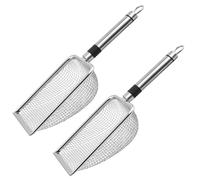 Faroby Pelle à litière pour Chat 2 pièces, Maille Fine 3.8mm 11x4 Pelle antiadhésive en Acier Inoxydable Facile à Laver avec Trou de Suspension