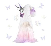 Faroby Peluche GNOME Papillon Lavande pour la Maison, Gnomes de Printemps Violets, poupée sans Visage, Tomte suédoise en Peluche