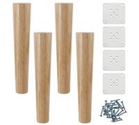 Faroby Pieds de Meubles en Bois 4 pièces, Pieds en Bois Robustes pour canapé, Armoire, Table et lit, Couleur chêne Naturel 25 cm/9, 8 Pouces de Hauteur, Ensemble 4, canapé
