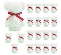 Faroby Serviettes de Salle de Bain avec Sacs, 20 Ensembles Serviettes à Main Douces en Forme d'ours, 12x12 Pouces, pour faveur Mariage, réception-Cadeau pour bébé