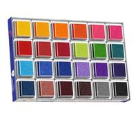 Faroby Tampon encreur à Empreintes digitales, 24 Couleurs, tampons encreurs lavables en Toute sécurité pour Enfants, Fournitures d'art pour Peinture et Dessin à Faire soi-même