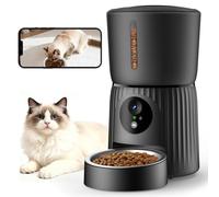 Faroro Distributeur Croquettes Chat Automatique, Caméra HD 1080P avec Vision Nocturne, 5G WiFi Mangeoire pour Chat/Chien avec Audio Bidirectionnel, APP, Caméra Basculante et Double Alimentation