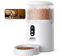 Faroro Distributeur Croquettes Chat Automatique, Caméra HD 3MP avec Vision Nocturne, 2.4G WiFi Mangeoire pour Chat/Chien avec Audio Bidirectionnel, APP, Détection Mouvement et Double Alimentation
