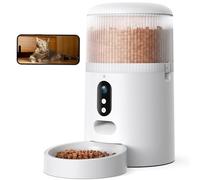 Faroro Distributeur Croquettes Chat Automatique, Caméra HD 3MP avec Vision Nocturne, 5G WiFi Mangeoire pour Chat/Chien avec Audio Bidirectionnel, APP, Détection Mouvement et Double Alimentation