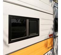 farosun Fenêtre coulissante Camping-Car 55x26 cm, E4, avec moustiquaire intégrée, vitrage sécurit teinté, Cadre Aluminium, résistante UV, pour Caravane et Van