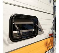 Farosun Fenêtre de caravane 50 x 30 cm, E13, fenêtre basculante pour camping-car et caravane avec moustiquaire intégrée, protection solaire, fenêtre latérale pour campeur, verre acrylique de 2 mm