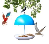 Farseur D'oiseaux En Dôme, Mangeoire À Oiseaux Avec Toit, En Métal Preuve Pluie Supérieure - Plateau Couvert Avec Haut En Dôme, Attirer Les Oiseaux Bleu Bleu Pour