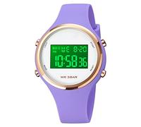 Farsler Montre numérique de sport simple et mignonne pour enfants, avec alarme, LED, pour enseigner l'heure, cadeau pour garçons et filles, violet, Sangle