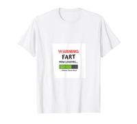 Fart Humour Rude Apparel Warning Fart Now Loading Funny T-Shirt Graphique avec Valeur, Homme, Blanc, XL