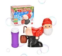 Farting Santa Bubble Machine, Automatic Bubble Machine, with 60ml Solution, Music & Flashing Lights,for Kids Girls Boys Family Fun at Poolside Yard Beach Games Party Carnival (A)