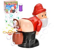 Farting Santa Bubble Machine, Funny Santa Bubble Blowing Machine with 60ml Solution, Automatic Farting Bubbles Toy with Lights and Music, Gifts for Children's Christmas, Birthdays, Parties (Style A)