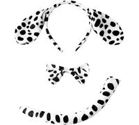 Fartoni Déguisement Dalmatien Enfant ou Adulte Avec Oreilles Dalmatien, Noeud Papillon et Queue. Déguisement Chien Enfant pour Carnaval. Déguisement Dalmatien Avec Diadème et Queue.