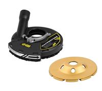 Carter de surfaçage béton plus disque diamand béton.180mm pour meuleuse d'angle 180/230mm, compatible toute meuleuse grâce à 6 bagues de réduction