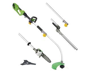 Fartools Outil 900W 4 Fonctions: tronçonneuse, Taille Haies, Coupe Bordure et débrousailleuse, Vitesse de Rotation 7200tr/min, graissage Auto