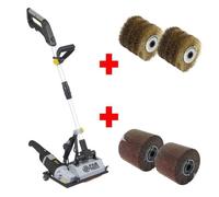 FARTOOLS PACK GRAND RENOVATEUR SUR PIED POUR SURFACE AU SOL + 2 BROSSES FIL LAITONNE + 2 BROSSES LAMELLES ABRASIVES