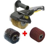 FARTOOLS  Rénovateur REX120C + brosse lanieres abrasives et fibre synthétique  Pour bois et métal - Surfaces planes ou complexes