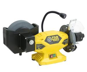 Fartools Touret à meuler 400W, meule-meule à eau Ø150&200mm (grain A36 & A80), lampe LED, fonction affuteur de forets, 2 écrans polycarbonates