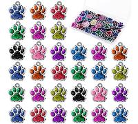 FARUTA Lot de 80 breloques en forme de patte de chien et de chat - Perles de cristal pailletées - Pour porte-clés, bijoux