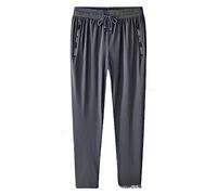 FARUTA Pantalons Hommes Stretch Fin Respirant Cool Pantalons Jogging Hommes Été Séchage Rapide Pantalons Stretch Loisirs avec Poches Zippées Pantalons Décontractés Hommes D-Grey2 3XL
