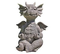 Faruxue Statue de dragon de jardin méditant, statue de dragon zen yoga, jolie statue de bébé dragon, décoration de jardin, sculpture d'art de Bouddha dragon pour extérieur porche