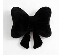 FARYODI Coussin décoratif 3D avec nœud, doux et douillet, coussin en peluche moderne, élément de décoration créatif pour salon, chambre à coucher, bureau, Saint-Valentin, 30 cm (noir)