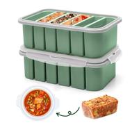 FARYODI Lot de 2 bacs de congélation en silicone avec 6 trous - Avec couvercle - Pour soupe, glace, bouillon, sauce ou beurre