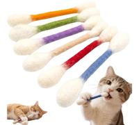 FARYODI Lot de 6 bâtonnets d'herbe à chat, cotons-tiges géants pour chats, jouets à mâcher avec herbe à chat, baby-foot léger pour grands chats, jouet de soins dentaires, coloré, 7 g chacun